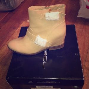 Tan short fall boots